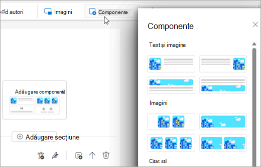 Component pane in Newsletters