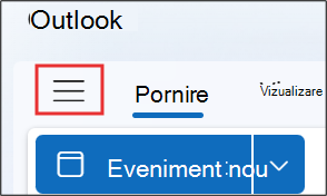 Captura de ecran arată ce să faceți dacă nu vedeți Adăugare calendar în outlook.com