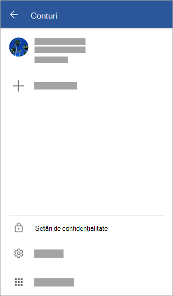 Captură de ecran afișând opțiunea Setări de confidențialitate pe Android