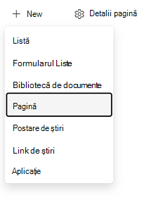 Crearea unui punct de intrare în pagină