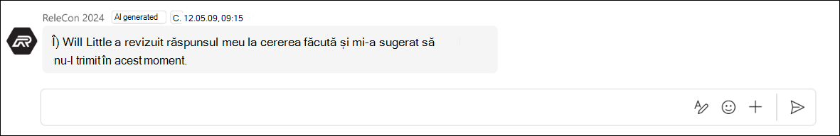 captură de ecran cu răspunsul nu poate fi trimis