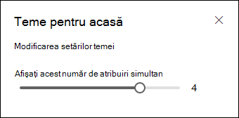 Alegerea numărului de teme pentru acasă de afișat.