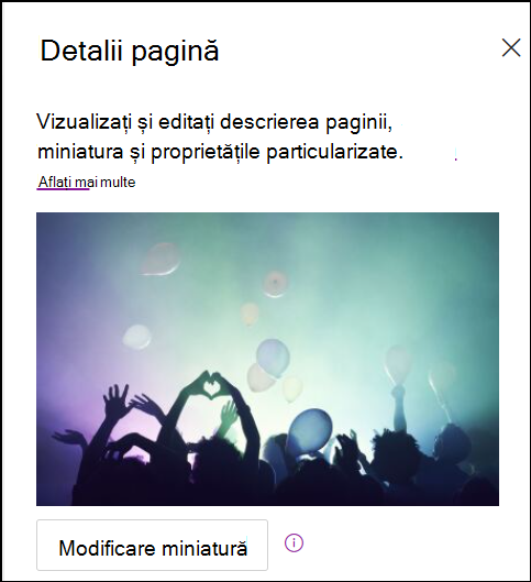 Captură de ecran a miniaturii de modificare