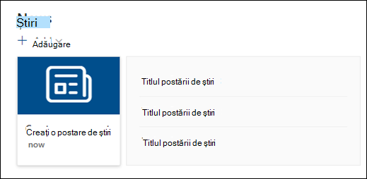 Previzualizarea părții web Știri.