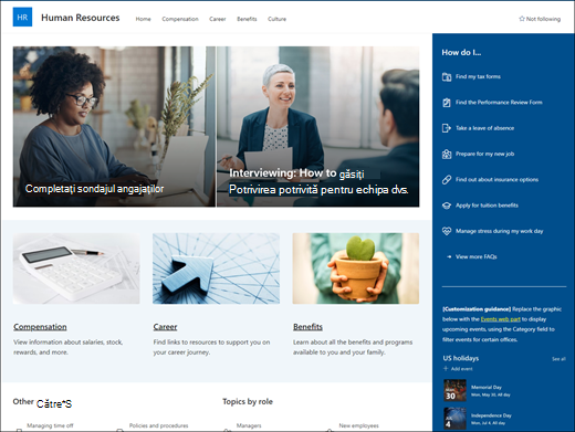 Preview of the Human Communication Site template