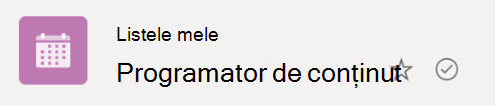 Simbolul bifă încercuit indică faptul că lista se sincronizează din cloud cu dispozitivul Windows.