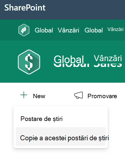 Faceți o copie a unei postări de știri