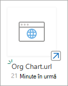 Captură de ecran cu un URL nou într-o bibliotecă de documente SharePoint modernă.