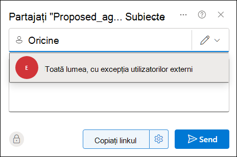 Partajați un document cu oricine utilizând caseta de dialog Partajare