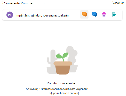 Previzualizarea părții web Conversații.