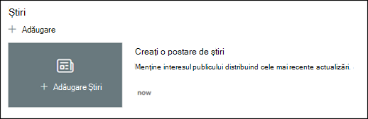 Previzualizarea părții web Știri.