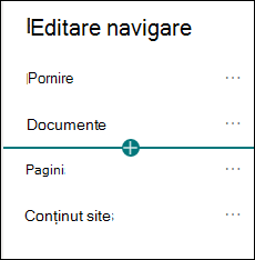 Adăugare fereastră de navigare cu opțiunea pentru link selectată.