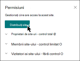 Previzualizarea butonului Distribuiți site-ul