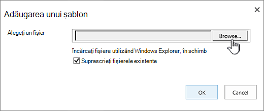 Adăugarea unei pagini șablon