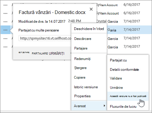 Faceți clic pe Retrageți publicarea acestei versiuni