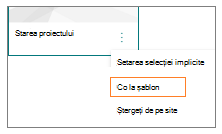 Go to template menu item