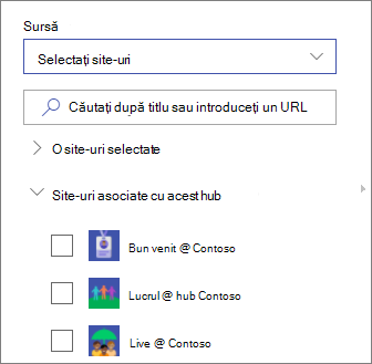 Selectați site-uri
