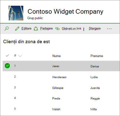 Listă în SharePoint Online