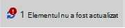 Elementul nu s-a actualizat Mesajul și pictograma