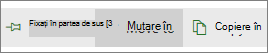MoveTo button on the main menu