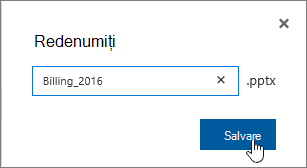 Redenumiți caseta de dialog cu butonul Salvare evidențiat.
