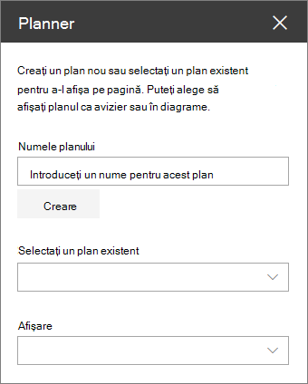 Caseta de instrumente parte web Planner