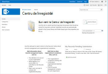 Șablonul centru de înregistrări