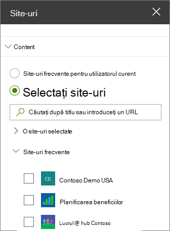 Setări parte web Site-uri