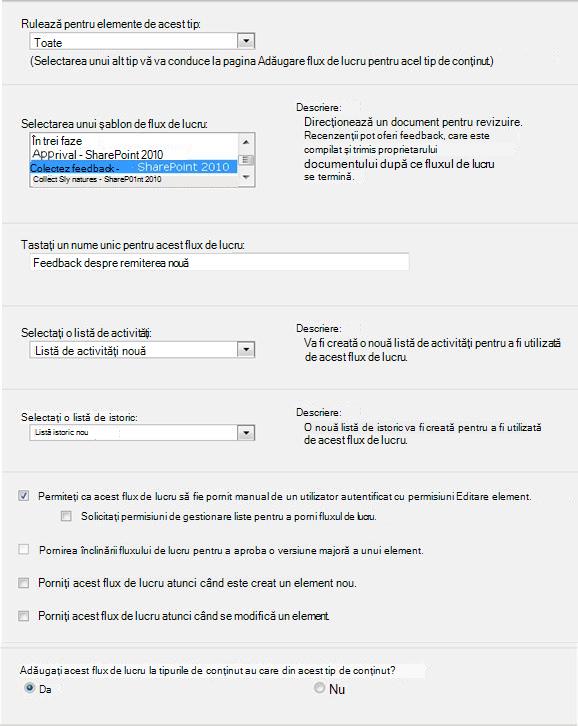 Prima pagină a formularului de inițializare