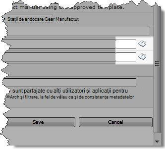 Pictogramele de etichete din caseta de dialog Editare proprietăți