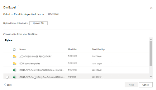 Încărcați dintr-un fișier Excel