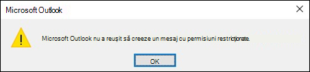 Eroarea E-mail criptat în Outlook