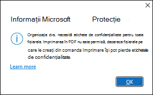 Protecție Microsoft Info Eroare PDF nepermis