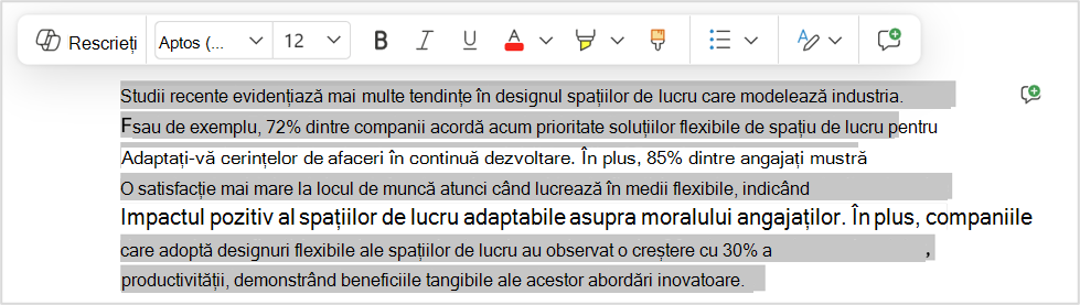 Opțiunea de rescriere pentru schimbarea rapidă la un anumit pasaj.