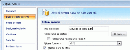 Adăugarea unui titlu particularizat la aplicație
