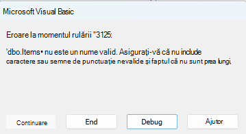 Eroare tabele server Access