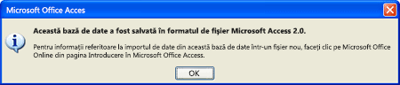 This database was saved in the Microsoft Access 2.0 file format.
