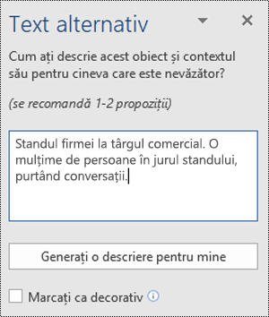 Caseta de dialog Text alternativ din Word pentru Windows