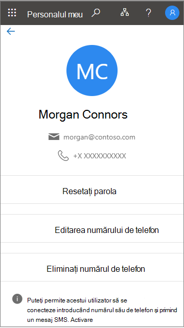 Vedeți mesajul atunci când conectarea prin telefon este acceptată într-o locație din Personal
