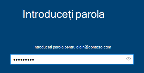 Ecranul Introduceți parola
