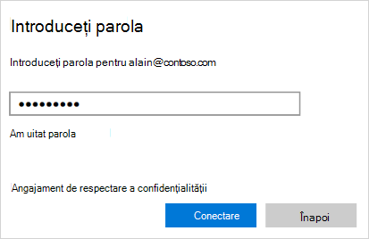 Ecranul Introduceți parola