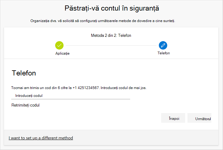 Testați-vă contul cu mesajul text