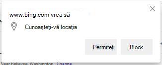Pop-up locație Bing