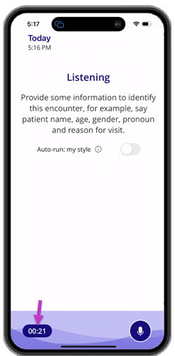Timer shows how many minutes it has been recorded