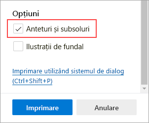 Selectare anteturi și subsoluri