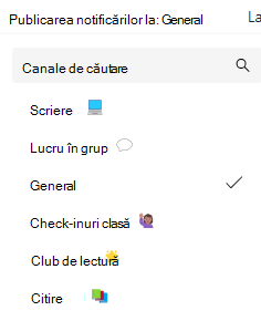 Captură de ecran a notificărilor canalului.
