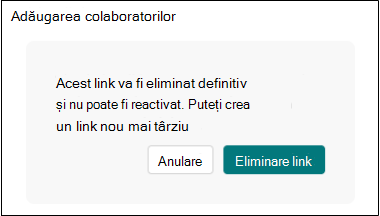 Eliminați linkul de colaborare Forms