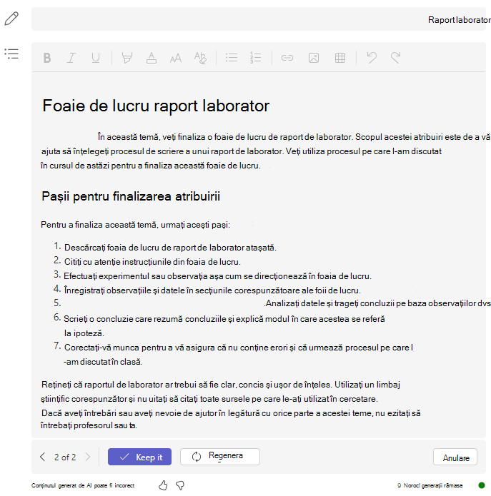 Pașii raportului de laborator
