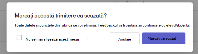 Marcați ca scuzat