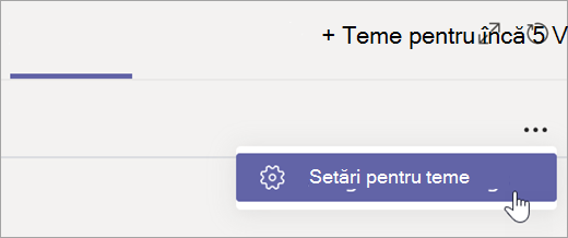 Selectați Setări pentru teme în fila Teme.